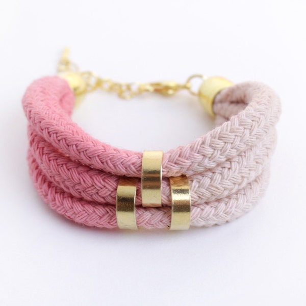 Beige & Lightpink - Ombre Bracelet with beads