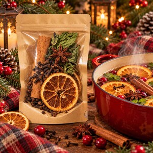 Kit per pentola magica di Natale: potpourri natalizio da fornello con arancia essiccata, idea regalo per le feste, pentola per stufati natalizi