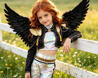 Halloween Girls Princess Dress, Witch Hunting Squad Cosplay,Birthday Party Outfit For Kids Party Outfit,Gift for Her
