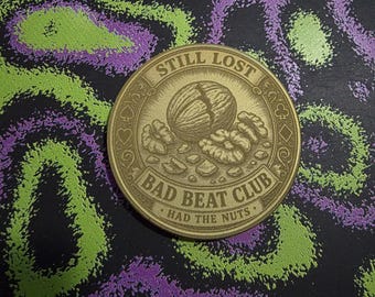 Bad Beat Club Poker Card Guard – Engraved Metal Card Protector