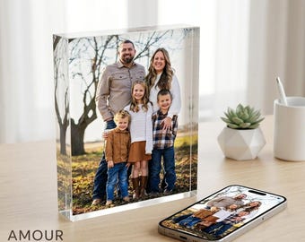 Custom Acrylic Photo Block, 3D Floating Effect, Anniversary Gift, Desk Decor