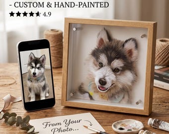 Custom 3D Multi-Layered Acrylic Pet Portrait, Hand-Painted Dog or Cat Art (Personalized)