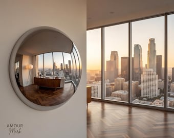 Chrome Bubble Mirror | Convex Wall Mirror, Y2K Room Decor, Funky Space Age Aesthetic, Retro Fisheye Mirror, Eclectic Apartment Decor