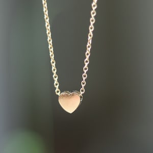 Gold Heart Pendant Necklace: Minimalist Stainless Steel Chain