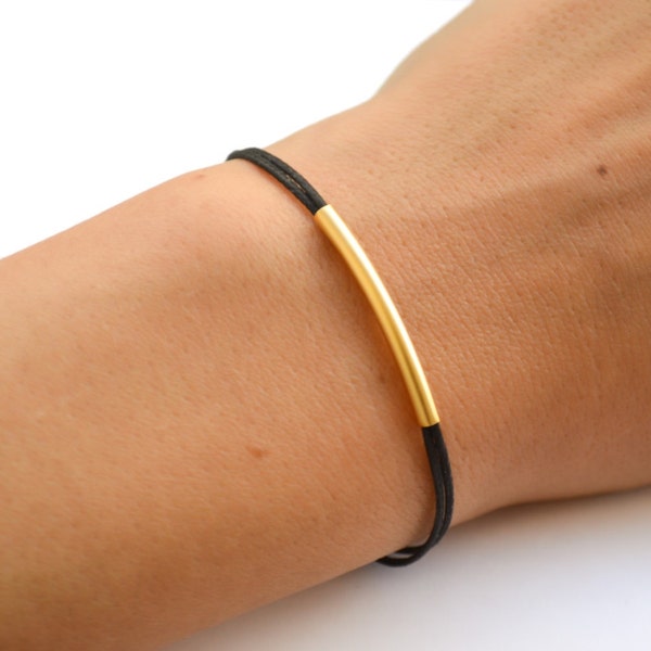Gold Tube Bracelet Etsy