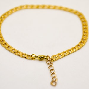 Gold bracelet, elegant 14k gold plated chain, bridesmaids gifts, flat chain bracelet. minimalist delicate jewelry, bridal wedding bracelet image 5