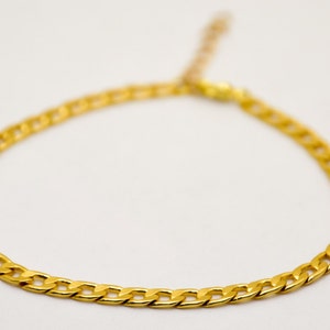 Gold bracelet, elegant 14k gold plated chain, bridesmaids gifts, flat chain bracelet. minimalist delicate jewelry, bridal wedding bracelet image 3