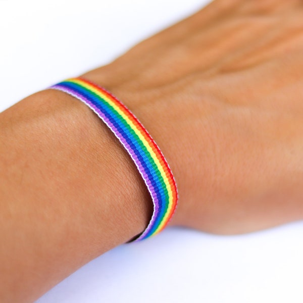 Pride Bracelet, Rainbow Flag Colors, LGBTQ Cuff Bracelet for Woman, Women's Bracelet, one strap, Gay Pride, Gift for Her, Equality Jewelry