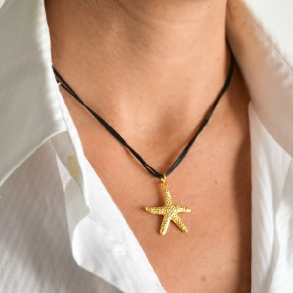Black Starfish Necklace