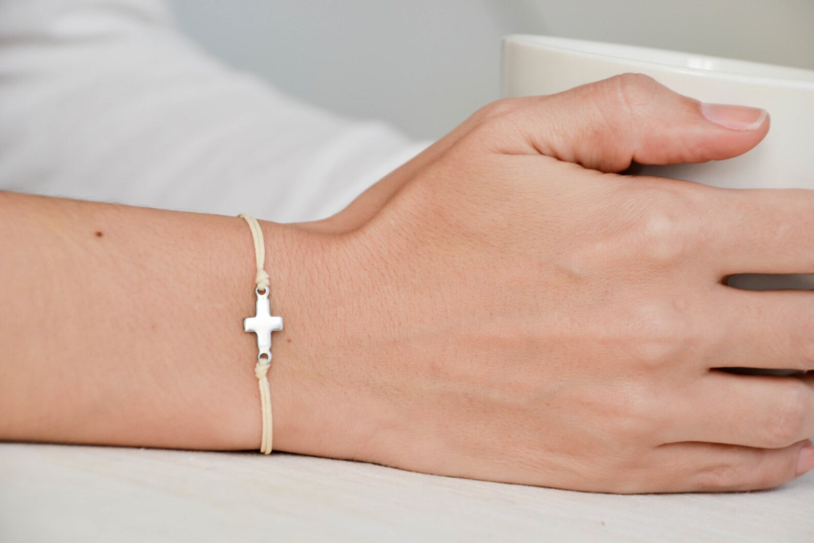 Cross bracelet women bracelet with stainless steel silver Etsy