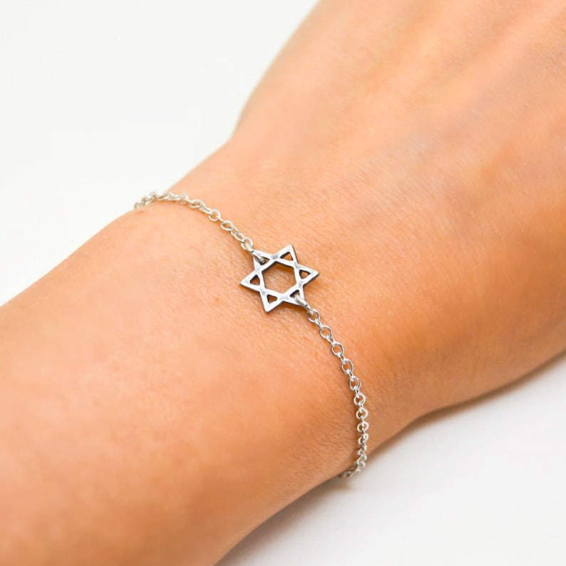 Star of david bracelet silver bracelet women stainless steel Etsy