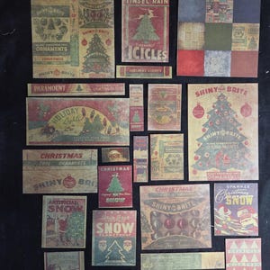 Piezas de papel navideñas originales de Tim Holtz