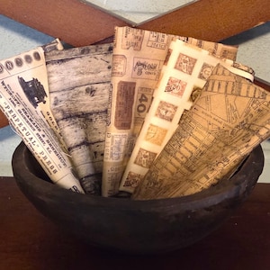 Tim Holtz Neutral Palette Collection Fat Eighth Fabrics