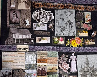 Tim Holtz Halloween Original Fabric Scraps and Ephemera
