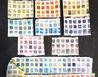 Zestaw 3-calowych, ręcznie podartych pasków materiału Tim Holtz Palette „Stamps” 1