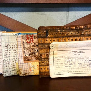 Bolso o cartera con cremallera cosido a mano de Tim Holtz