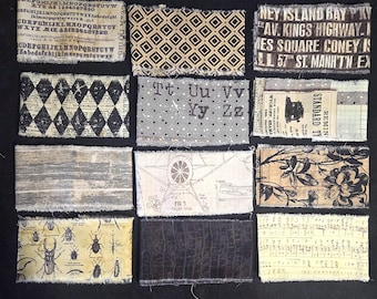WYPRZEDAŻ Tim Holtz Original Fabric Zestaw 3 ręcznie podartych pasków o szerokości 3 cali