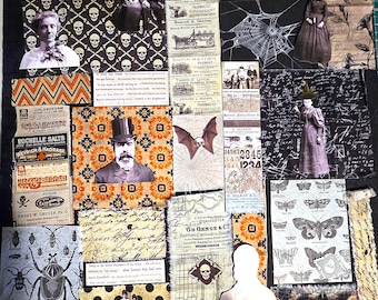 Liquidación de retazos de tela y artículos efímeros originales de temporada de Tim Holtz