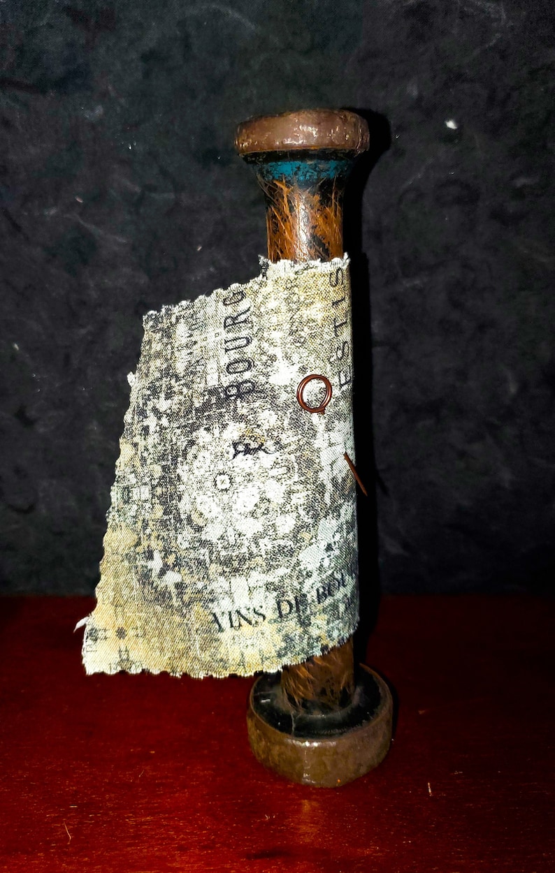 On Sale Tim Holtz Abandoned Fabric Accented Industrial Wood Bobbins Etsy