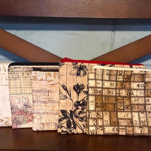 Bolso o cartera con cremallera cosido a mano de Tim Holtz