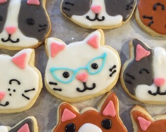 cat cookies etsy