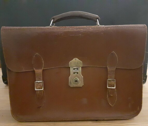 50s/60s leather briefcase/document holder