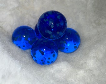 Colbalt Blue Glow in the Dark Glass Marbles 16mm marbles, Handcrafted Marble Collection