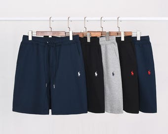 Men's Classic Fleece Shorts - Navy Blue Pony Embroidered