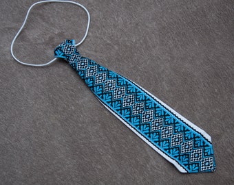Ukrainian tie for children Vyshyvanka. Red Folk necktie. Children's embroidered tie. Ukrainian national clothes accessories, Ethnic necktie