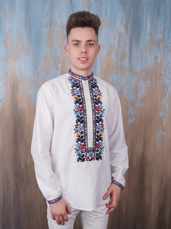 Camisa bordada ucraniana Ropa ucraniana Hombre vyshyvanka. Etsy México