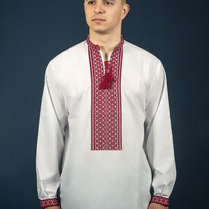 Ukrainian Embroidered Shirt for Boys. Children Vyshyvanka. Cotton. Red ...