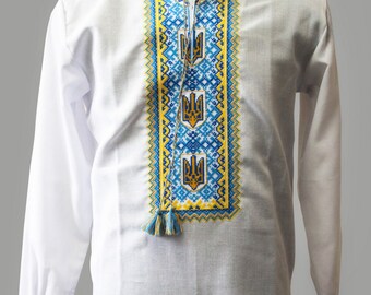 Calvin Klein camicia manica lunga con logo ricamato bianco