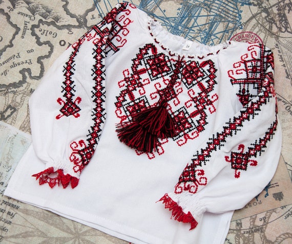 Girls Blouses Vyshyvanka. Ukrainian Blouse for Girls, White