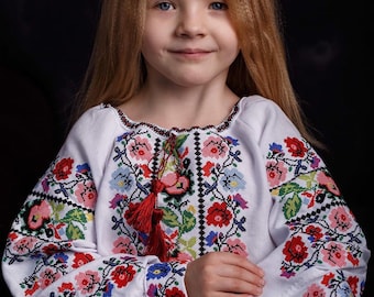 Blusas de niñas Vyshyvanka para hija. Bordado infantil Ropa tradicional ucraniana. Blusa bordada para niña ウクライナ刺繍, вишиванка