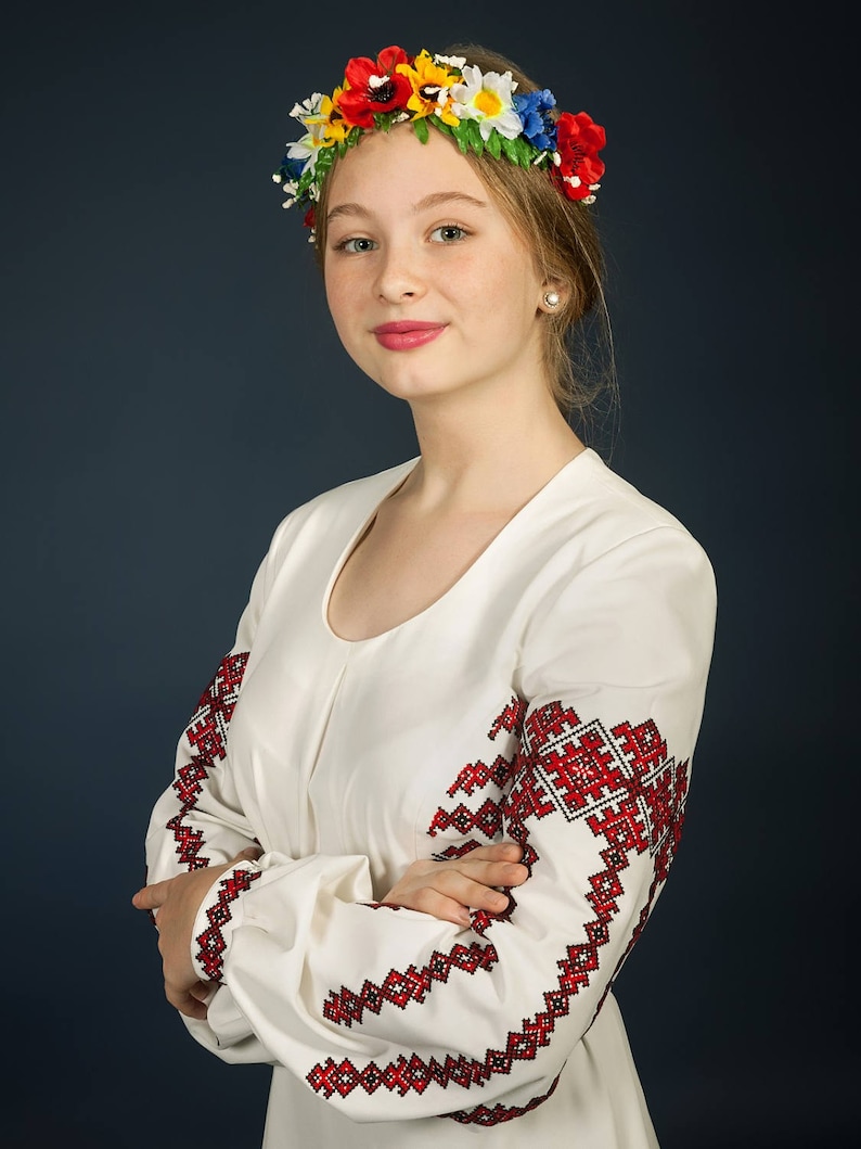 Vyshyvanka Dress Ukrainian Crossstitch Embroidered Dress Etsy