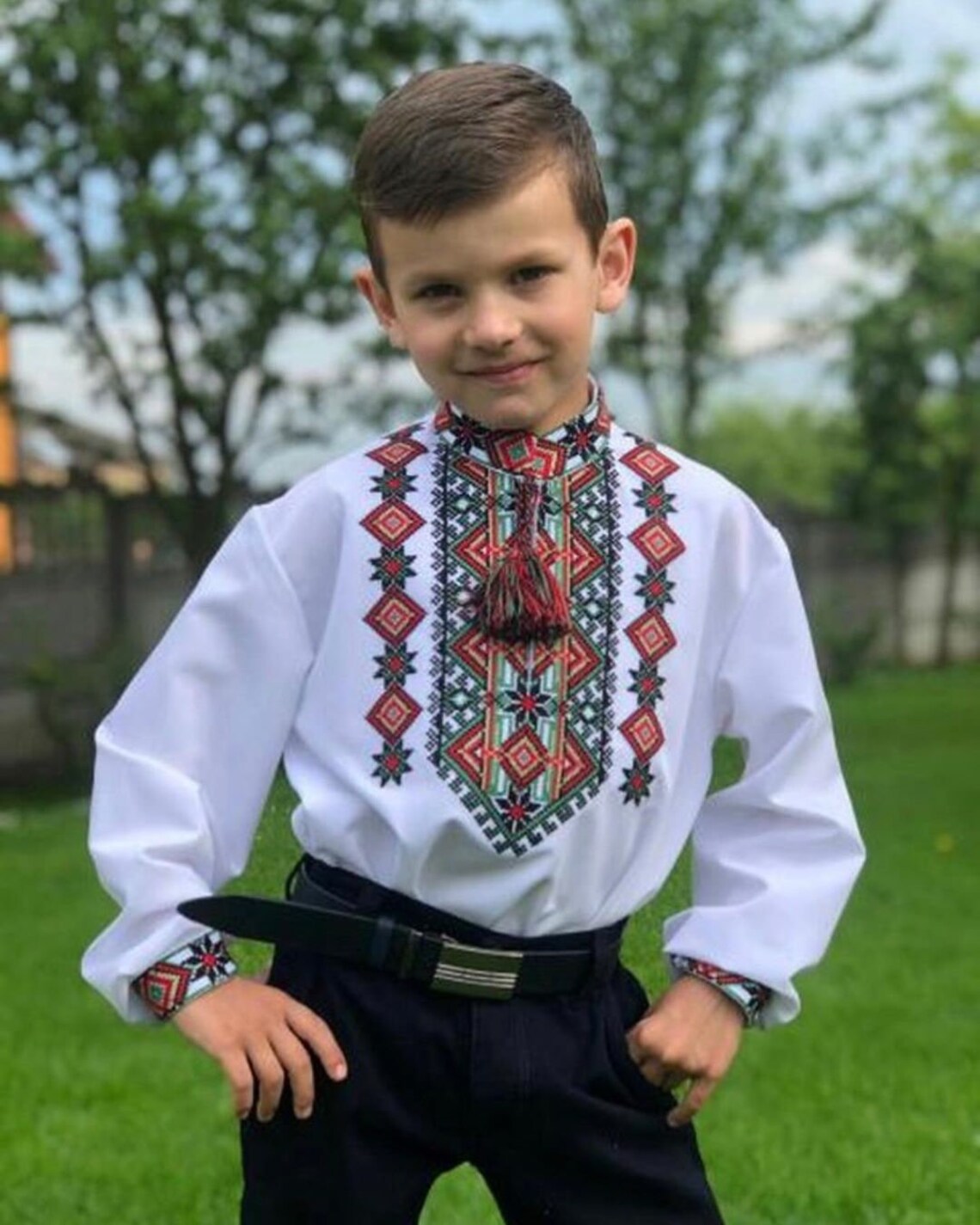 Vyshyvanka Ukrainian Embroidered Shirt, KOZACHOK for boys 1-16yr