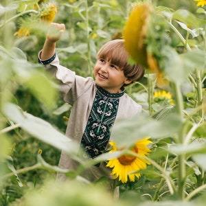 Vyshyvanka, Children embroidery. Ukrainian shirt for babies. Folk shirt for boys. Ethnic shirt for boys Ukrainian Children's clothing Gift image 3