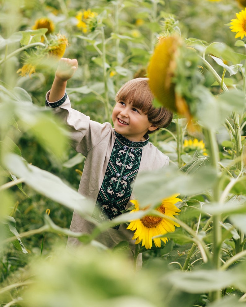 Vyshyvanka, Children embroidery. Ukrainian shirt for babies. Folk shirt for boys. Ethnic shirt for boys Ukrainian Children's clothing Gift image 3