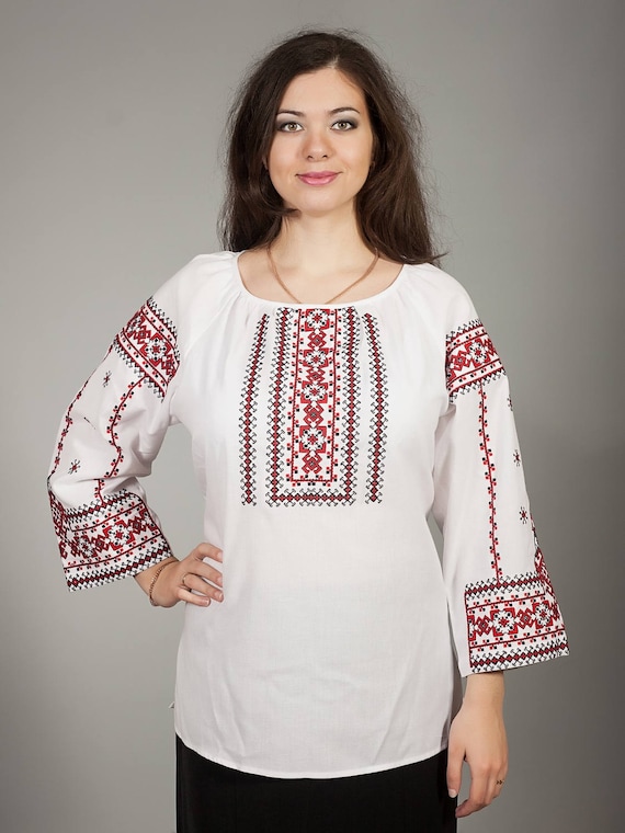 Women White Vyshyvanka. Traditional Ukrainian Women's Blouse