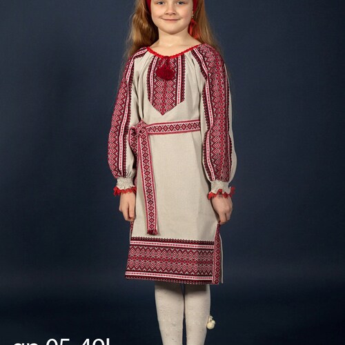 Ukrainian embroidered blouse for girl Vyshyvanka Size 7-12 years 