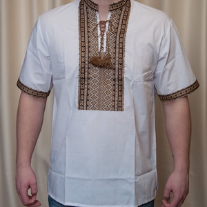 SALE PRICE REDUCED! Ukrainian embroidered shirt for men. Size M Vyshyvanka, traditional ukrainian embroidery. Ukraine clothes. Folk shirts