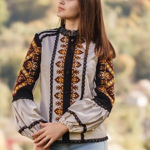 Vyshyvanka. Ukrainian embroidered blouse, Ethnic Women's Shirt sorochka. Traditional clothes ethno fashion vyshyvanka style Вишиванка