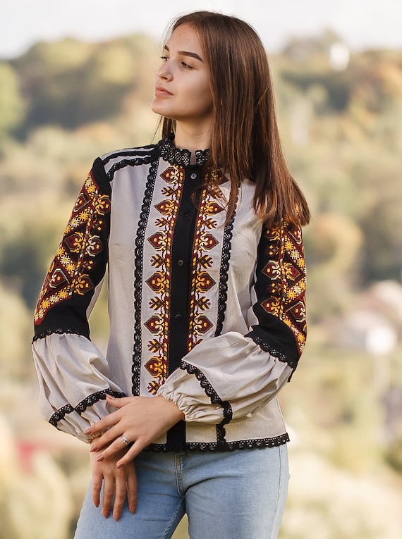 Sorochka Vyshyvanka Tradition Shirt Ukrainian Embroidered Blouse for women 
