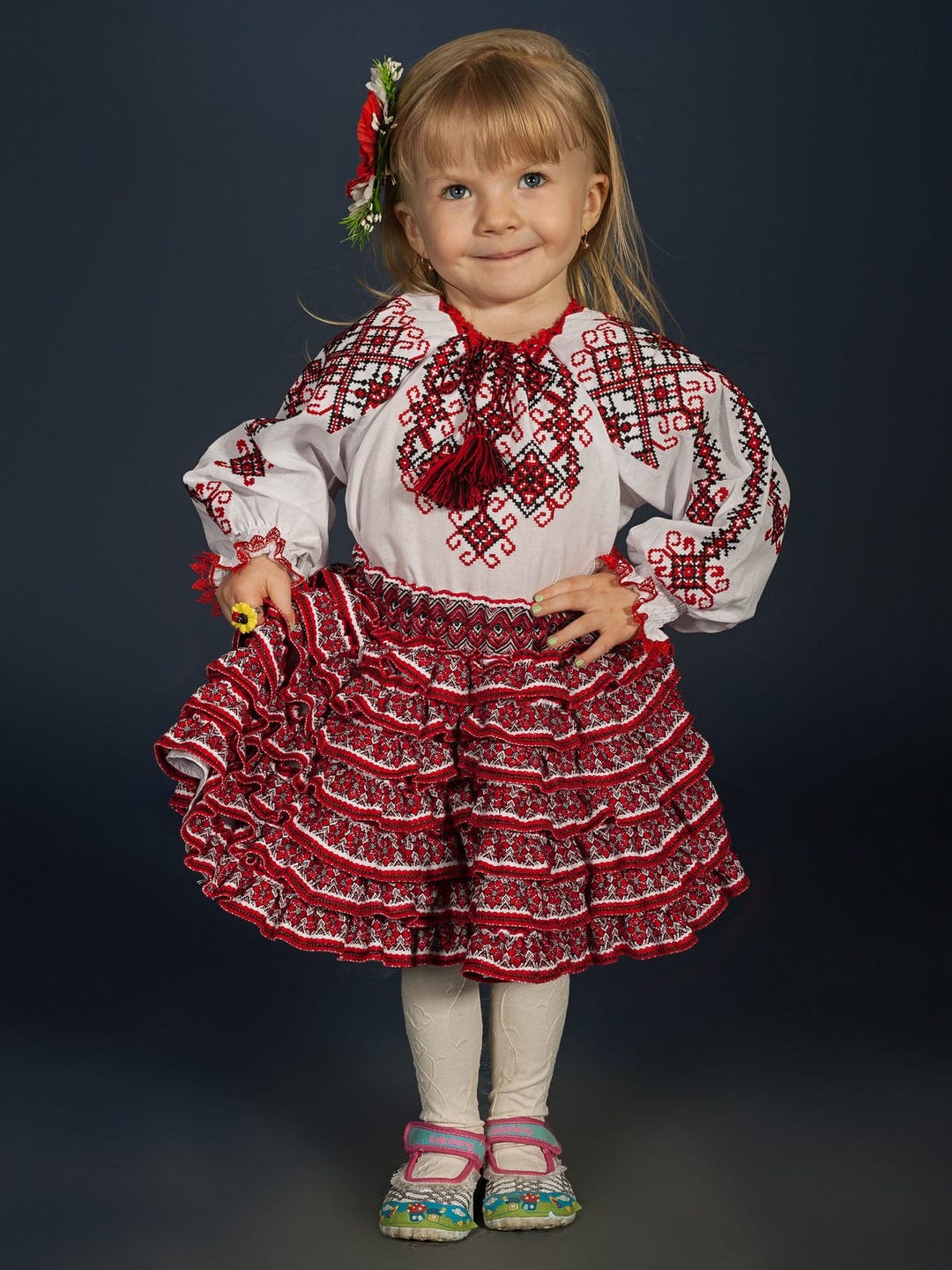 Ukrainian Children's Dress Embroidery. Embroidered