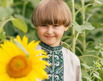 Vyshyvanka, Children embroidery. Ukrainian shirt for babies. Folk shirt for boys. Ethnic shirt for boys Ukrainian Children's clothing Gift