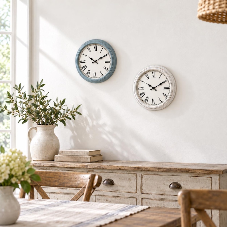 Roman Numeral Wall Clock With Silent Movement, Round Modern Clock ...
