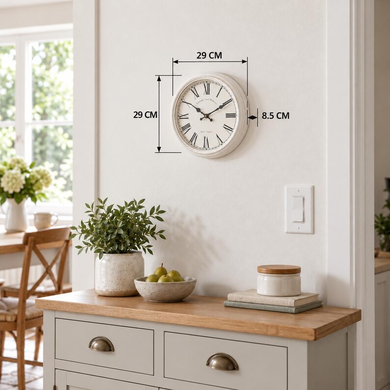 Roman Numeral Wall Clock With Silent Movement, Round Modern Clock ...