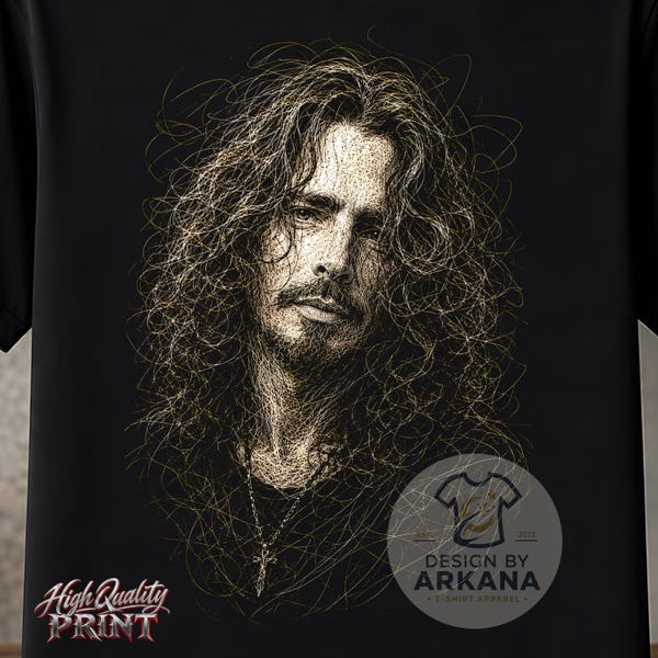 Chris Cornell Inspired T-Shirt, Grunge Rock Graphic Tee, Soundgarden Shirt, Alternative Rock T-Shirt, Audioslave Vintage Music Tee,