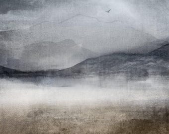 Impresión giclée de Loch Mist: Arte paisajístico de las Tierras Altas de Escocia