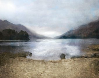 Loch Shiel, Glenfinnan, Tierras Altas de Escocia.  Regalo de impresión de bellas artes Giclée firmado escocés